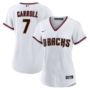 Women's Arizona Diamondbacks Corbin Carroll #7 White Home Replica Player Jersey