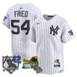 Max Fried #54 New York Yankees Jackie Robinson Patch Collection Limited Jersey - White