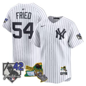 Max Fried #54 New York Yankees Jackie Robinson Patch Collection Limited Jersey - White