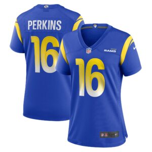 Bryce Perkins Los Angeles Rams  Women's Game Player Jersey - Royal