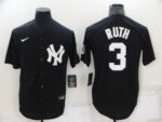 Men's New York Yankees #3 Babe Ruth Black Throwback Stitched  Cool Base Jersey