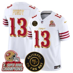Brock Purdy #13 San Francisco 49ers SF 2025 "Rivalries" 5x Champions & Faithful To The Bay Patch Vapor Limited Jersey - All Stitched