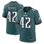 Oren Burks Philadelphia Eagles  Game Jersey - Midnight Green