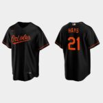 Men's Baltimore Orioles #21 Austin Hays Black Alternate Jersey