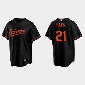 Men's Baltimore Orioles #21 Austin Hays Black Alternate Jersey