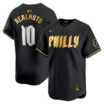 Men's Philadelphia Phillies #10 J.T. Realmuto 2024 Black Gold City Connect Philly Limited All Stitched Jersey