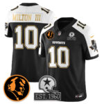 Joe Milton III # 10 Dallas Cowboys Vapor Limited Gold Jersey - John Madden Patch - All Stitched