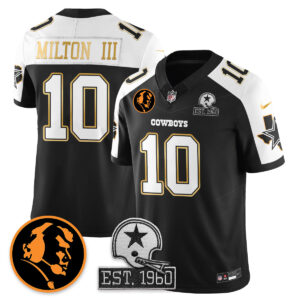Joe Milton III # 10 Dallas Cowboys Vapor Limited Gold Jersey - John Madden Patch - All Stitched