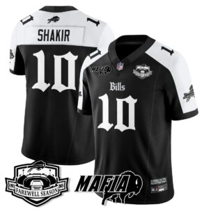 Khalil Shakir #10 Buffalo Bills BUF Mafia Gothic Vapor Limited Jersey - Farewell Highmark Patch - All Stitched
