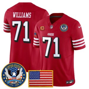 Trent Williams #71 San Francisco 49ers United States 250th Anniversary Patch Vapor Limited Jersey - All Stitched