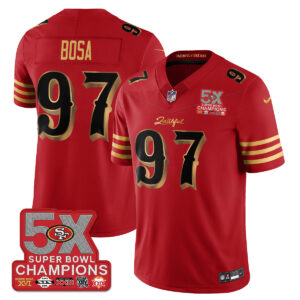 San Francisco 49ers Bosa # 97 SF Rivalries 5-Time Champions Patch Vapor Limited Jersey - All Stitched