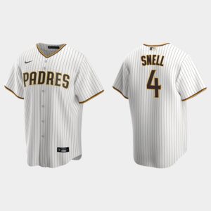 Men's San Diego Padres #4 Blake Snell White Brown Home Jersey