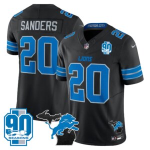 Barry Sanders #20 Detroit Lion 2025 Michigan & 90th Year Patch Vapor Jersey - All Stitched