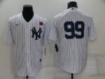 Men's  New York Yankees #99 Aaron Judge White Cool Base Stitched Jersey