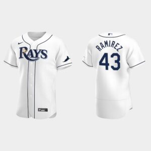 Men's Tampa Bay Rays #43 Harold Ramirez White Home Flex Base Jersey