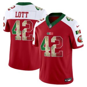 Ronnie Lott # 42 San Francisco 49ers Mexico Vapor Limited Jersey V4 - All Stitched