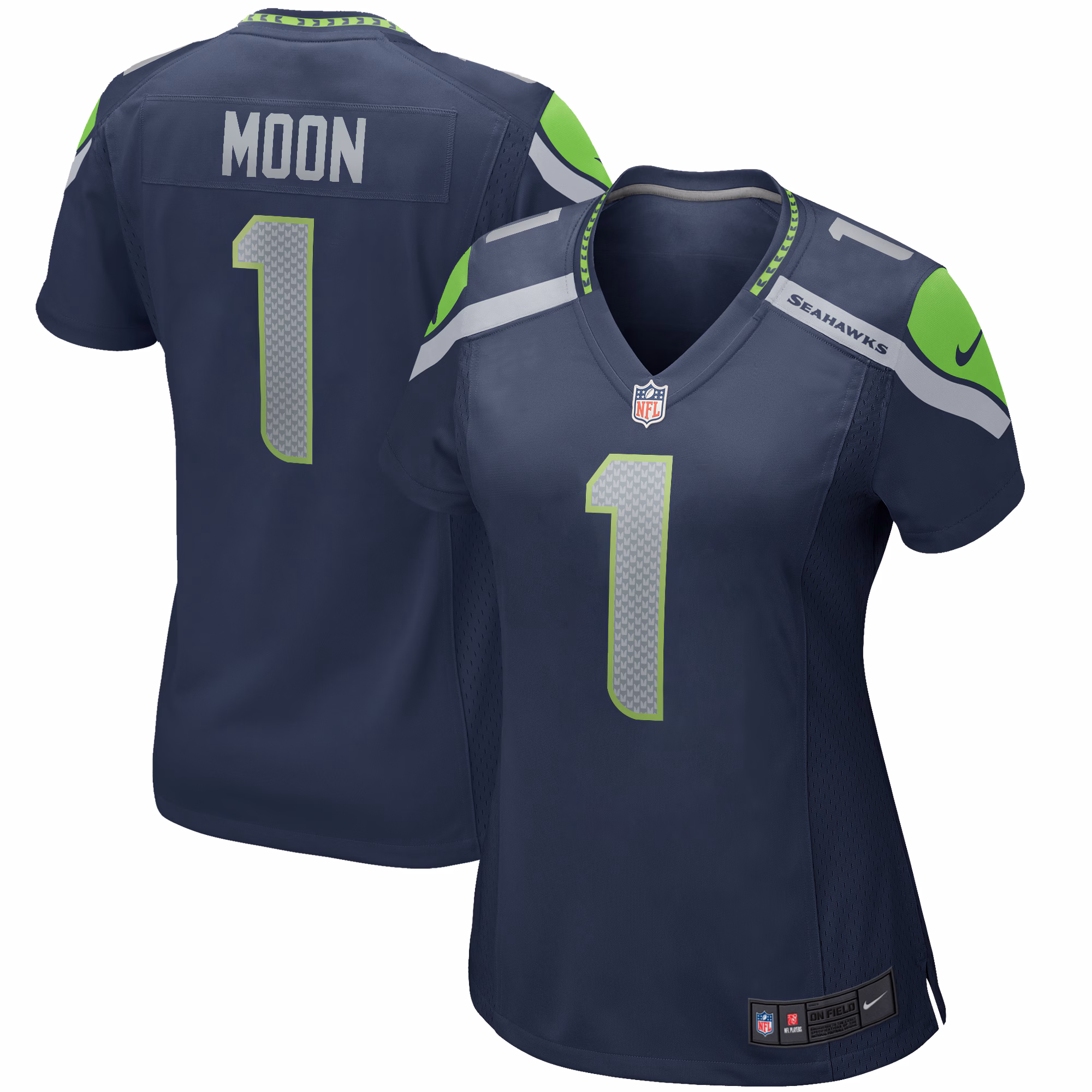 Warren Moon Seattle Seahawks Women's Game Retired Player Jersey - College Navy