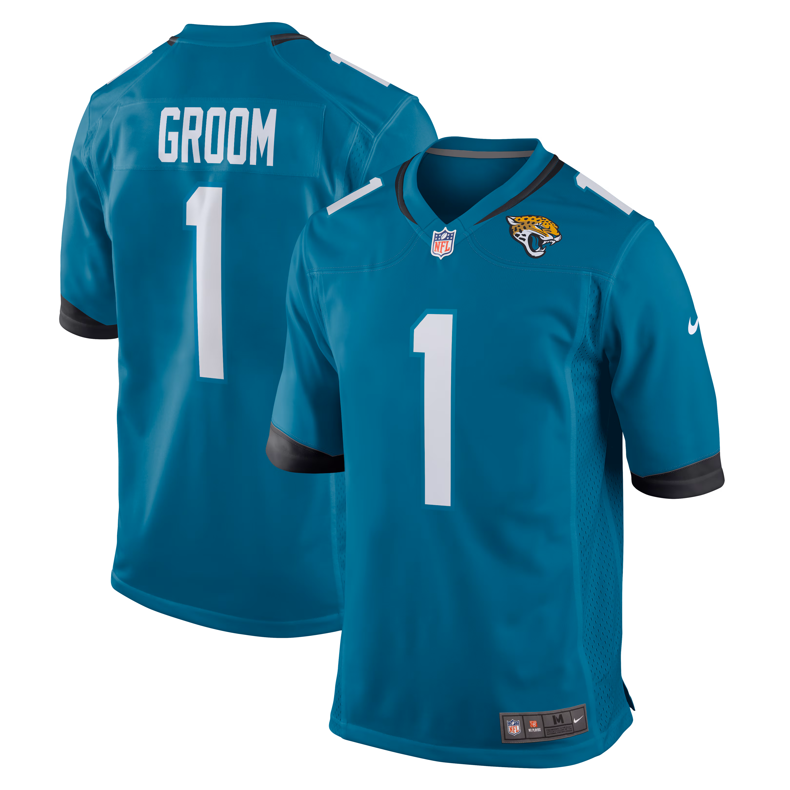 Number 1 Groom #1 Jacksonville Jaguars Game Jersey - Teal
