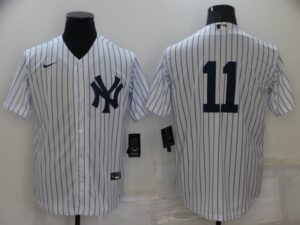 Men's  New York Yankees #11 Brett Gardner White Cool Base Stitched Jersey