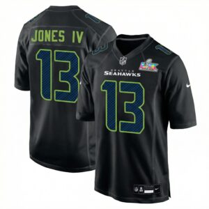 Ernest Jones IV #13 Seattle Seahawks Black Super Bowl LX Patch Carbon Fashion Game Jersey
