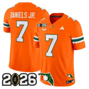 CJ Daniels #7 Miami Hurricanes MIA 2026 CFP Final & Florida Patch Vapor Limited Jersey - All Stitched