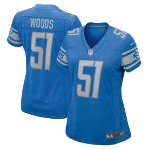 Josh Woods Detroit Lions  Women's Player Game Jersey - Blue