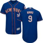 New York Mets #9 Brandon Nimmo Blue(Grey NO.) Flexbase Collection Stitched Jersey