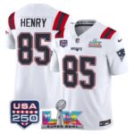 Hunter Henry #85 New England Patriots Super Bowl LX 250th Patch Vapor Limited Game Jersey - All Stitched