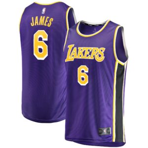 LeBron James Los Angeles Lakers  2021/22 #6 Fast Break Replica Player Jersey Purple - Statement Edition