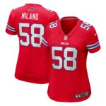 Matt Milano Buffalo Bills  Women's Alternate Game Jersey - Red