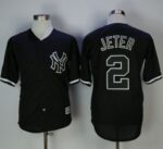 Yankees #2 Derek Jeter Black Fashion Stitched Jersey