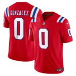 Men's New England Patriots #0 Christian Gonzalez Red Alternate Vapor F.U.S.E. Limited Jersey