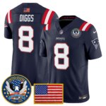 Stefon Diggs #8 New England Patriots United States 250th Anniversary Patch Vapor Limited Jersey - All Stitched