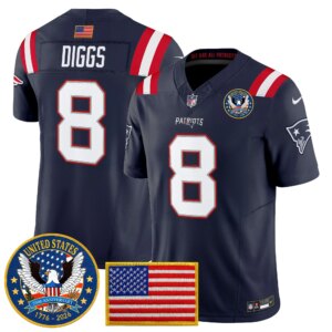 Stefon Diggs #8 New England Patriots United States 250th Anniversary Patch Vapor Limited Jersey - All Stitched