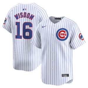 Men's Chicago Cubs #16 Patrick Wisdom  White Home Limited Player Jersey