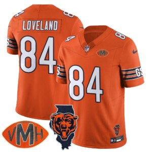 Colston Loveland #84 Chicago Bears CHI Honor Virginia Halas McCaskey Jersey - All Stitched