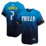 Men's Philadelphia Phillies #7 Trea Turner  Blue 2024 City Connect Limited Player Jersey
