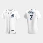 Men's Detroit Tigers #7 Jonathan Schoop White Home Flex Base Jersey