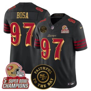 Nick Bosa #97 San Francisco 49ers SF 2025 "Rivalries" 5x Champions & Faithful To The Bay Patch Vapor Limited Jersey - All Stitched