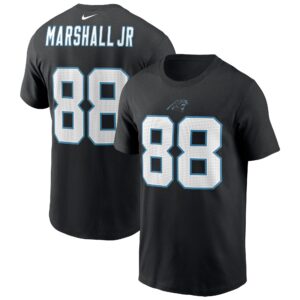 Men's Terrace Marshall Jr. Black Carolina Panthers 2021 Draft Pick Player Name & Number T-Shirt