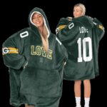 J.L 10 Green Bay Football Unisex Blanket Hoodie