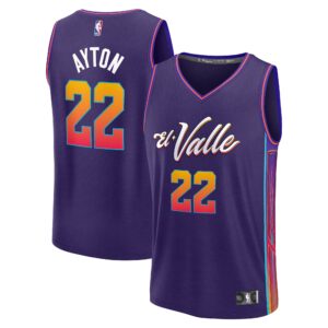 Unisex Phoenix Suns Deandre Ayton  Purple 2023/24 Fast Break Jersey - City Edition