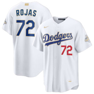 Miguel Rojas #72 Los Angeles Dodgers 250th Patch White 2026 Gold Collection Stadium Jersey - White
