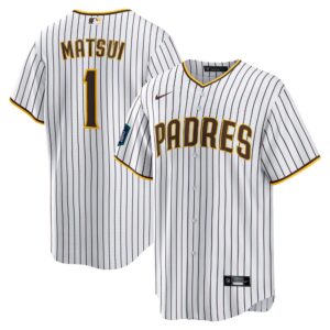 Men's San Diego Padres #1 Yuki Matsui  White 2024 World Tour Seoul Series Home Player Jersey
