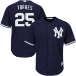 Men's New York Yankees #25 Gleyber Torres Navy Blue New Cool Base Stitched Jersey