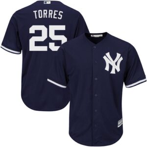 Men's New York Yankees #25 Gleyber Torres Navy Blue New Cool Base Stitched Jersey