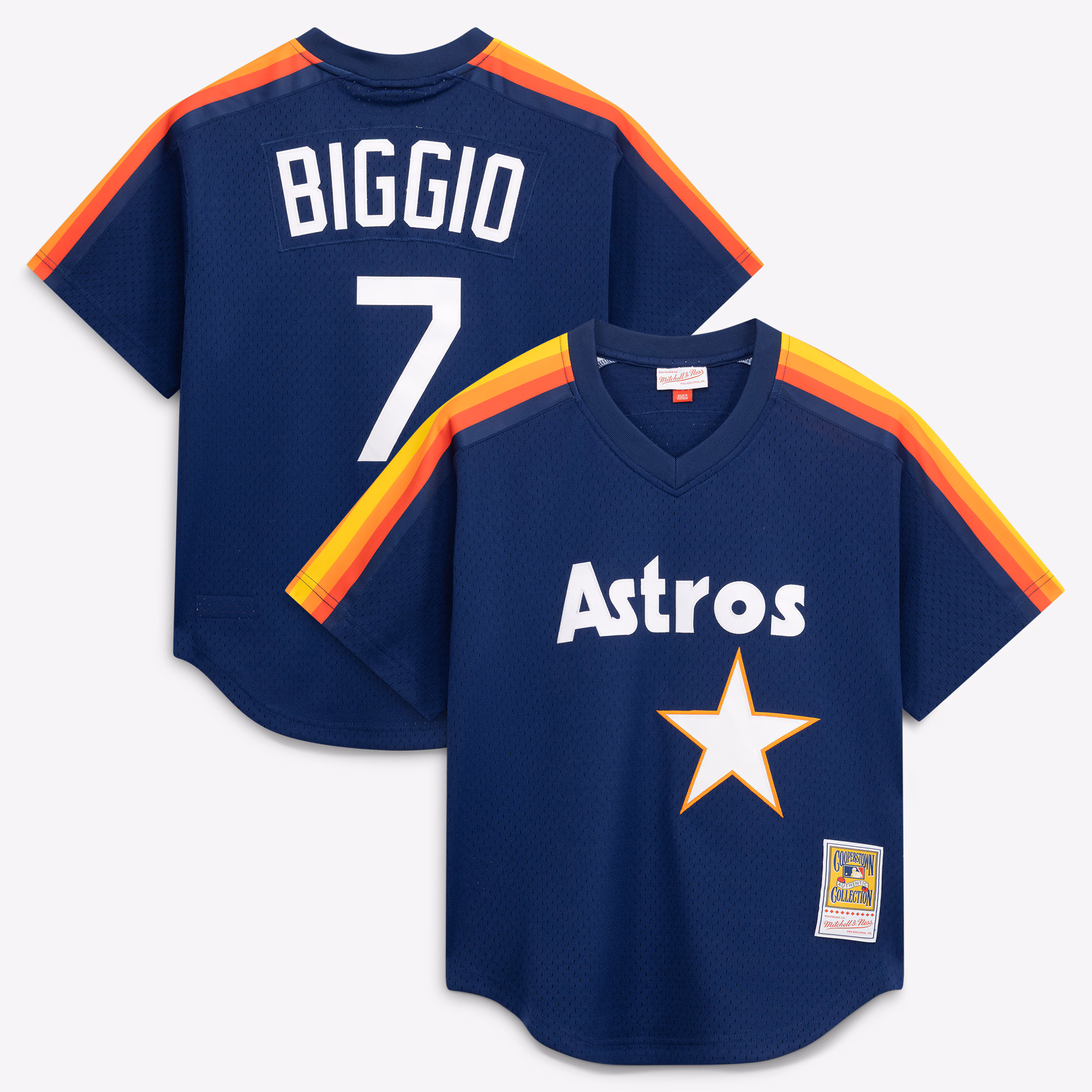 Houston Astros Craig Biggio #7 Mitchell & Ness Navy Authentic Batting Practice Jersey