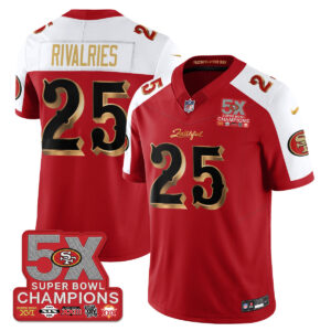 San Francisco 49ers Rivalries # 25 SF Rivalries 5-Time Champions Patch Vapor Limited Jersey - All Stitched