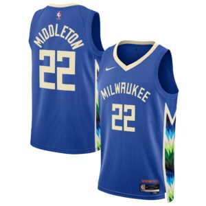 Khris Middleton Milwaukee Bucks Unisex 2022/23 Swingman Jersey - City Edition - Royal