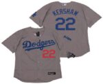 Men's Los Angeles Dodgers #22 Clayton Kershaw Gray Alternate Stitched Flex Base  Jersey